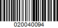 Barcode for 020040094