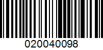 Barcode for 020040098