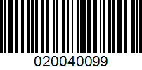 Barcode for 020040099