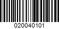 Barcode for 020040101