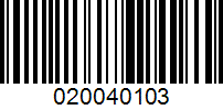 Barcode for 020040103