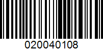 Barcode for 020040108