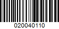 Barcode for 020040110
