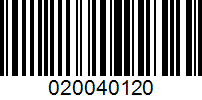 Barcode for 020040120
