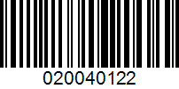 Barcode for 020040122