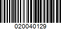 Barcode for 020040129