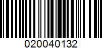 Barcode for 020040132