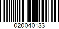 Barcode for 020040133