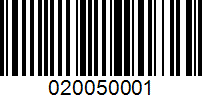 Barcode for 020050001