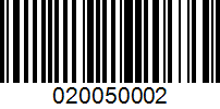 Barcode for 020050002