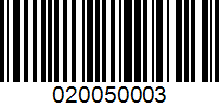 Barcode for 020050003