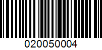 Barcode for 020050004