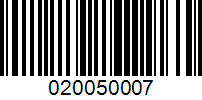 Barcode for 020050007