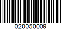 Barcode for 020050009