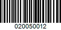 Barcode for 020050012