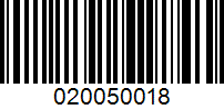 Barcode for 020050018