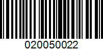 Barcode for 020050022