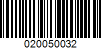 Barcode for 020050032