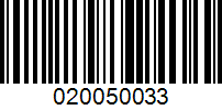 Barcode for 020050033