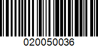 Barcode for 020050036