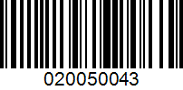 Barcode for 020050043