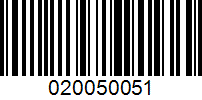 Barcode for 020050051