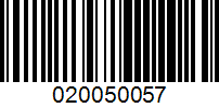 Barcode for 020050057