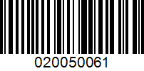 Barcode for 020050061