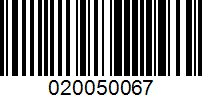 Barcode for 020050067