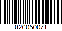 Barcode for 020050071