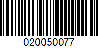 Barcode for 020050077
