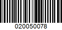 Barcode for 020050078