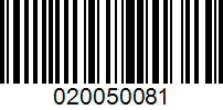 Barcode for 020050081