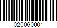 Barcode for 020060001