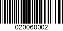 Barcode for 020060002