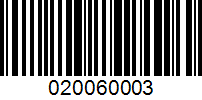 Barcode for 020060003