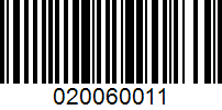 Barcode for 020060011