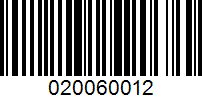 Barcode for 020060012