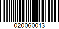 Barcode for 020060013