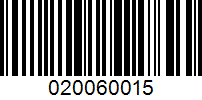 Barcode for 020060015