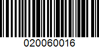 Barcode for 020060016