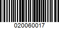 Barcode for 020060017