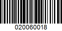 Barcode for 020060018