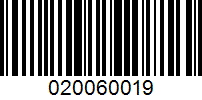 Barcode for 020060019