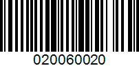 Barcode for 020060020