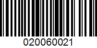 Barcode for 020060021