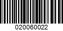 Barcode for 020060022