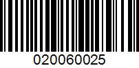 Barcode for 020060025