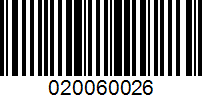 Barcode for 020060026