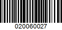 Barcode for 020060027